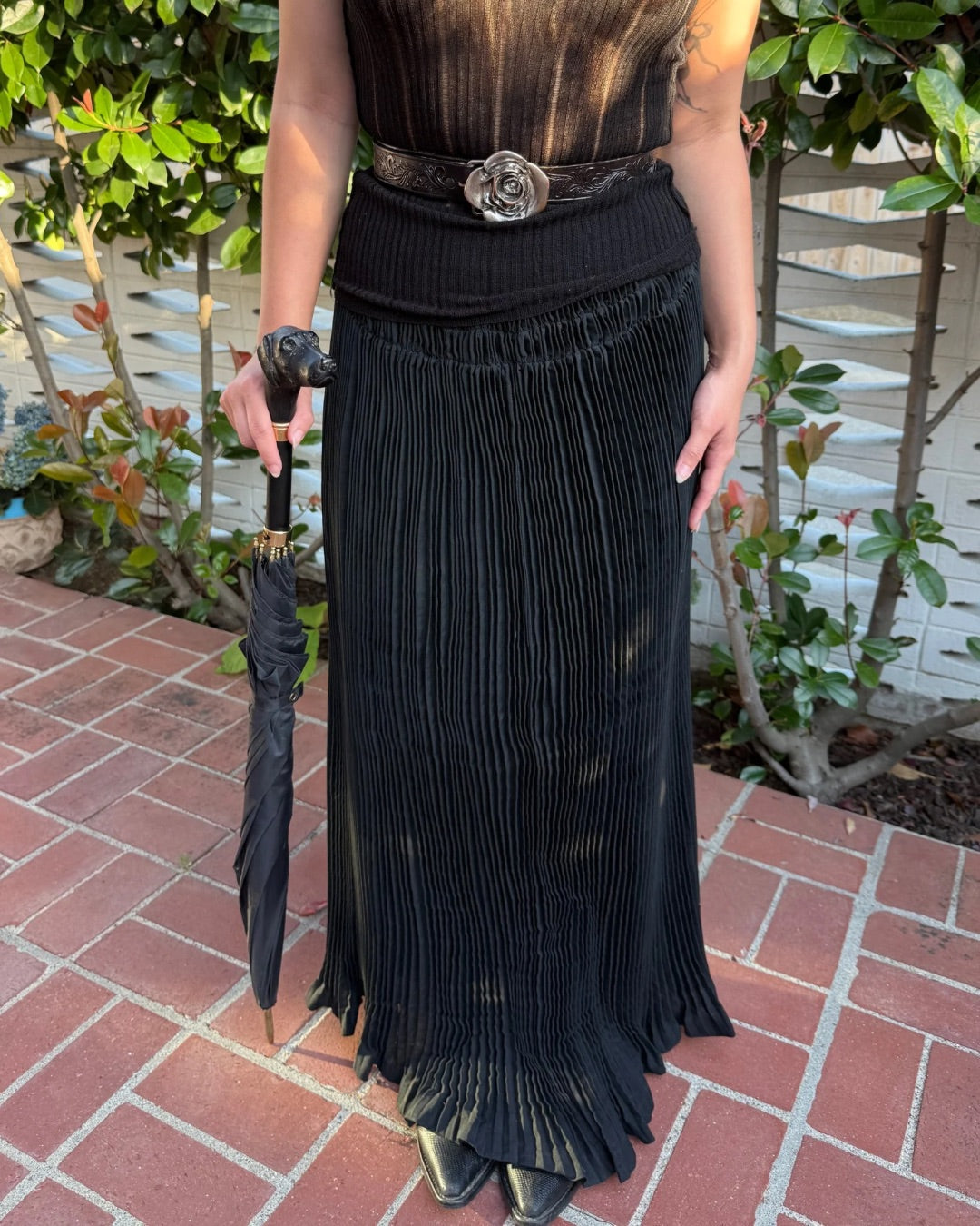 Antique Edwardian pleated walking skirt