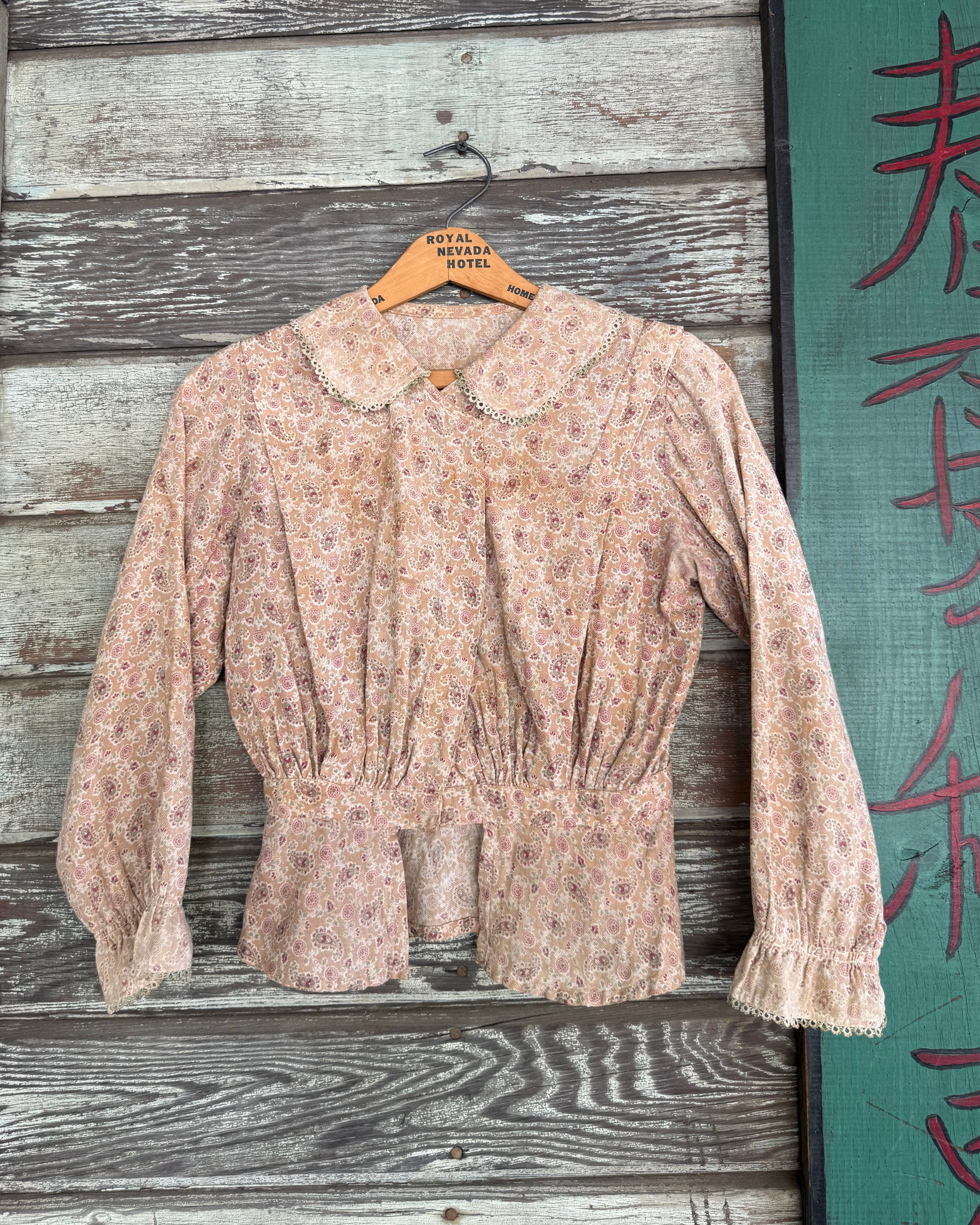 1910s calico paisley shirtwaist