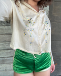 1920s silk embroidered sailor style blouse