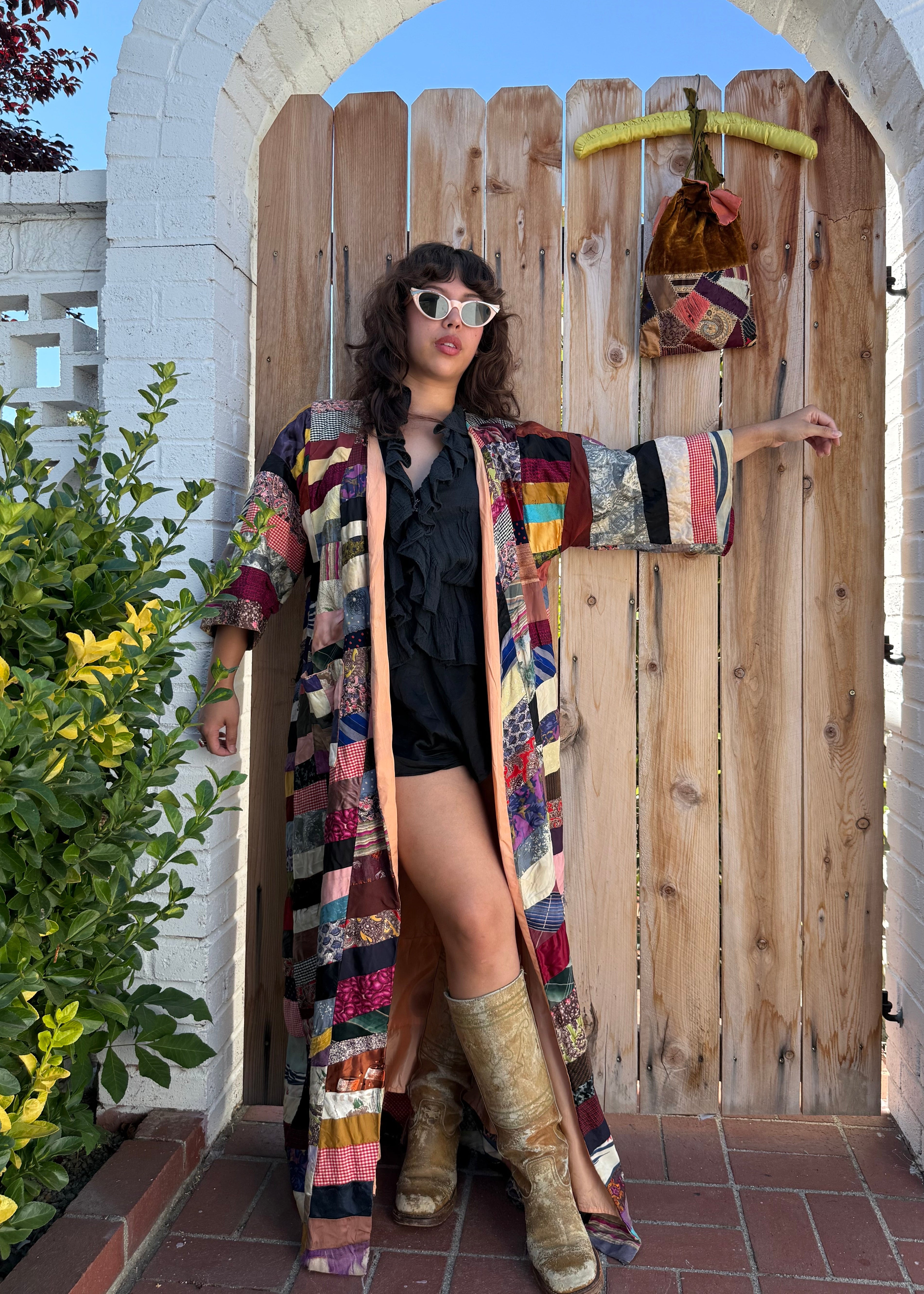 Crazy quilt robe