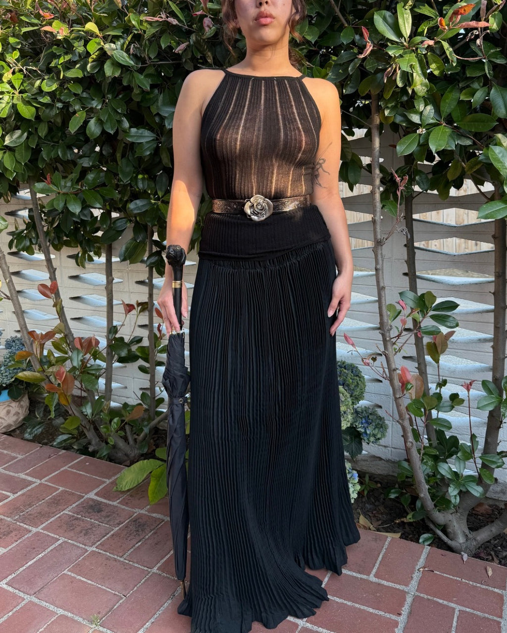 Antique Edwardian pleated walking skirt