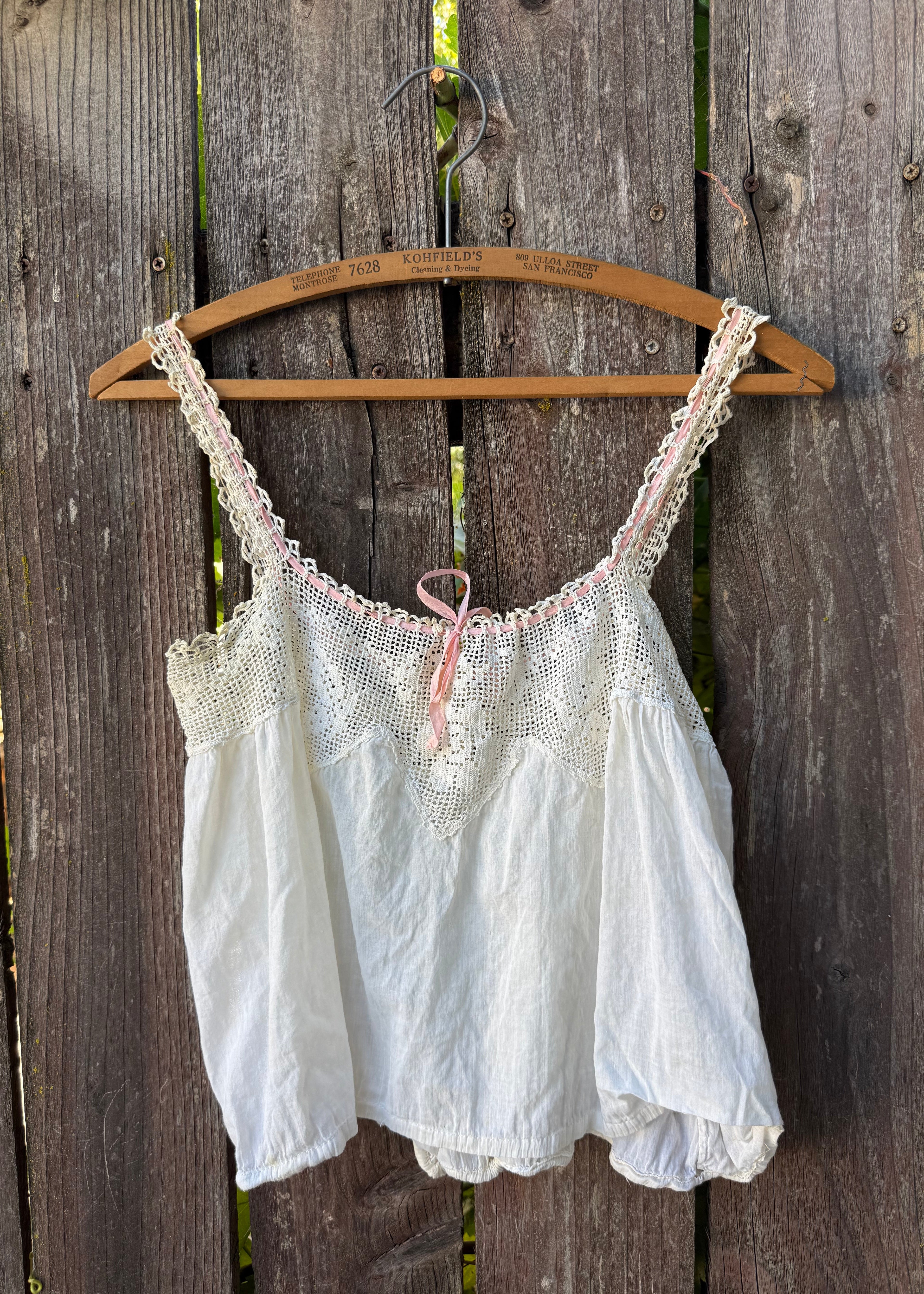 Edwardian camisole with floral and butterfly yoke