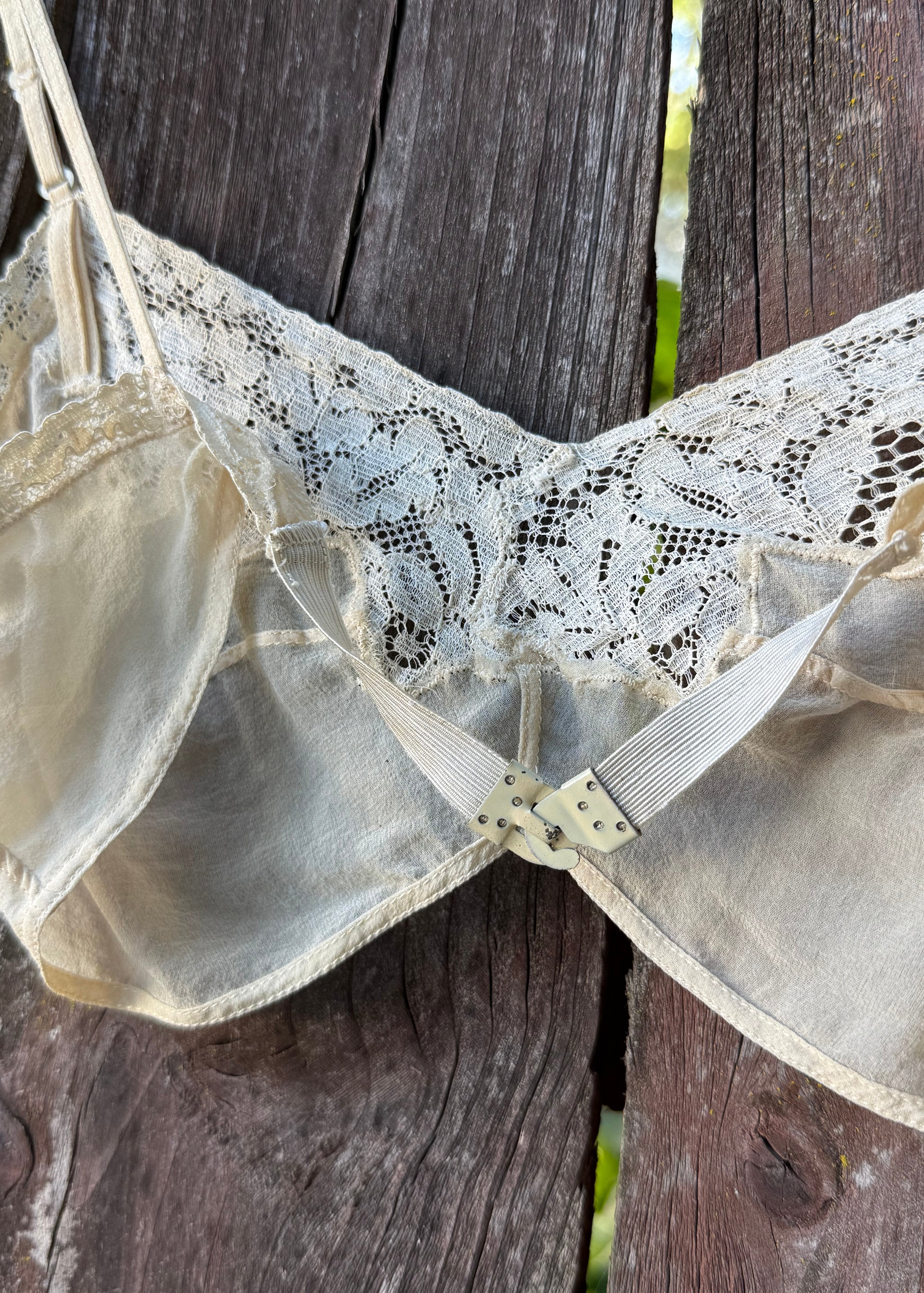 1920s silk and lace bra