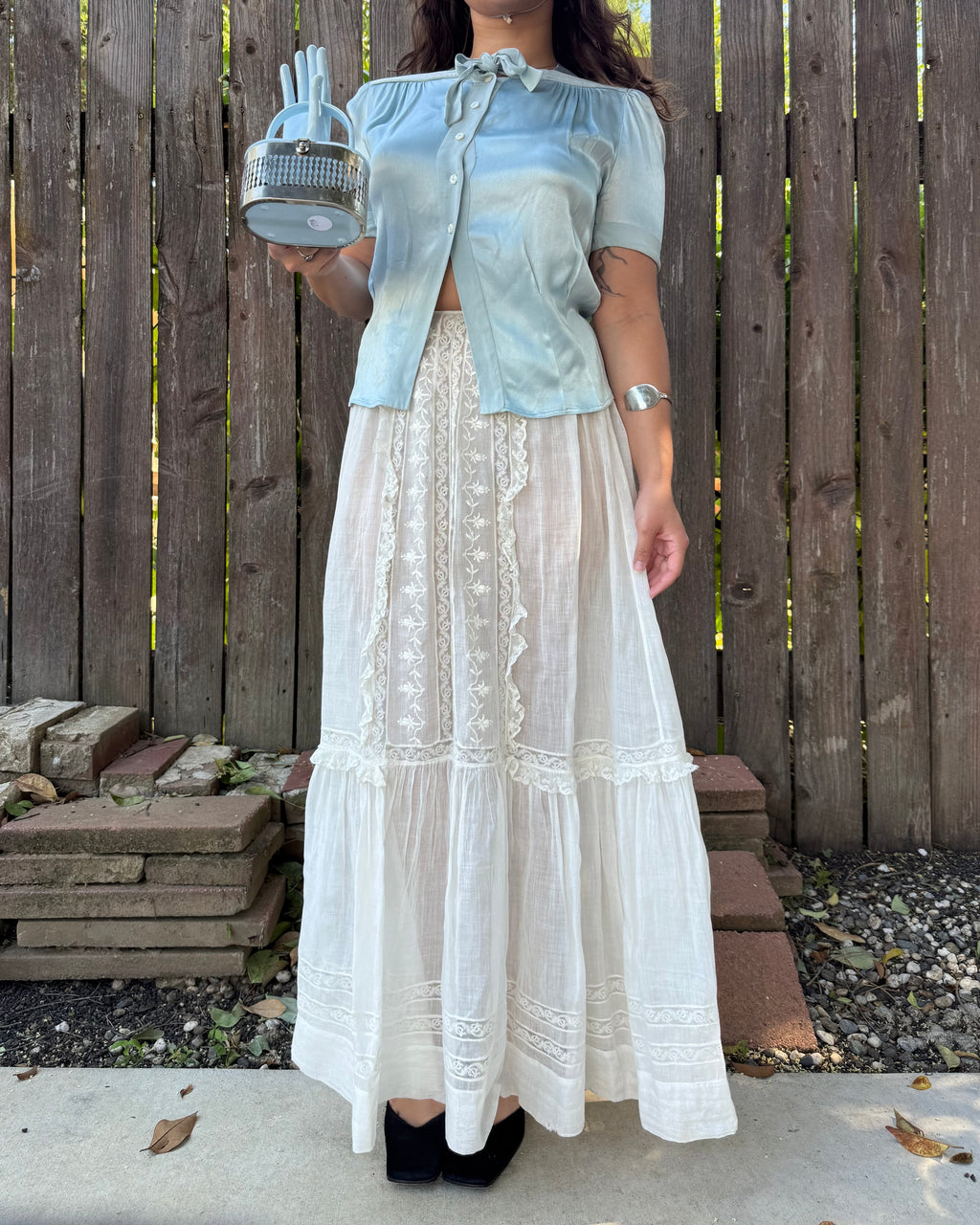 Edwardian voile tea skirt