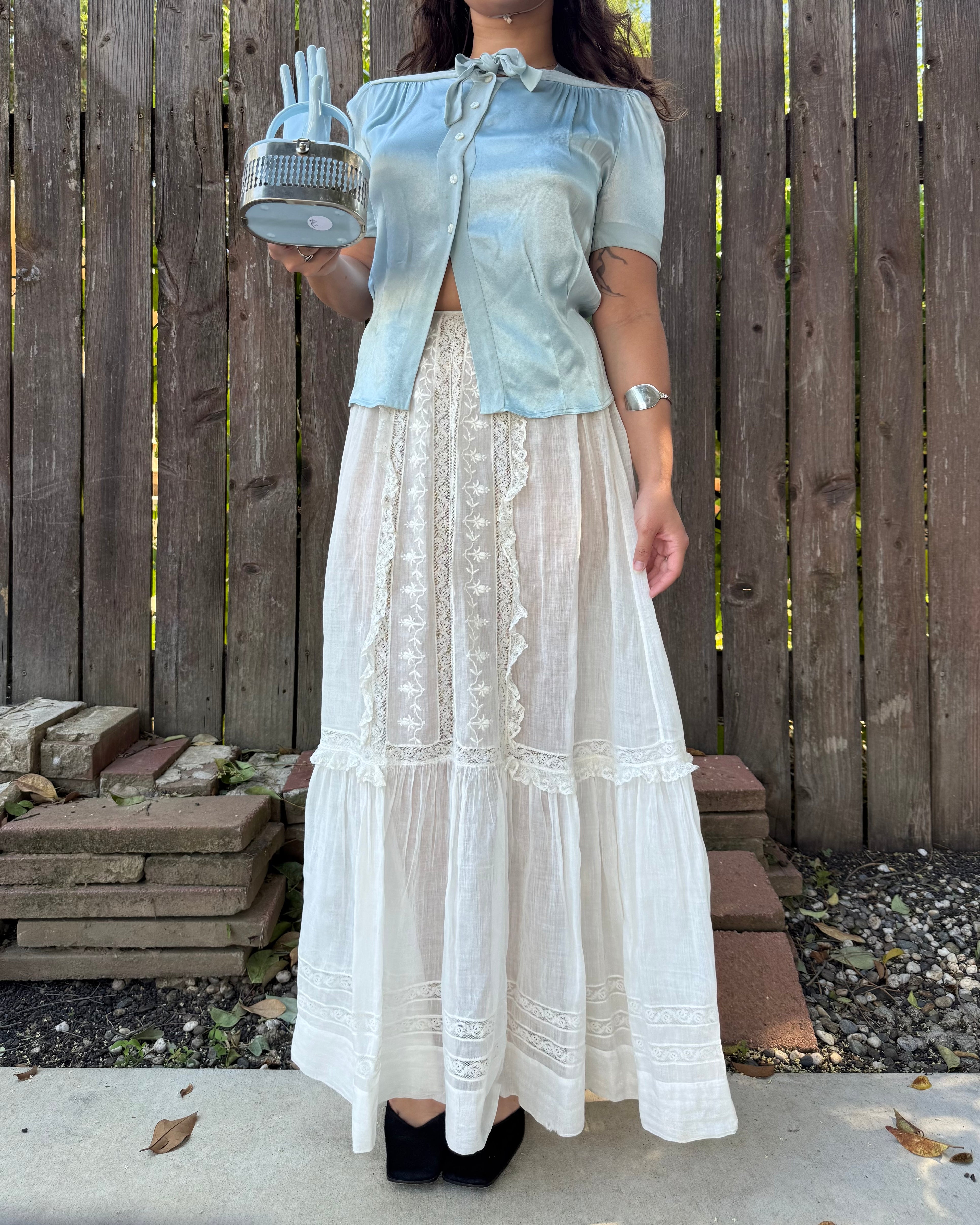 Edwardian voile tea skirt