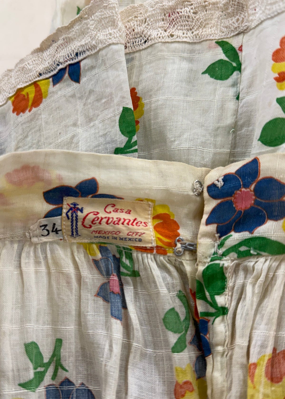1940s/50s Mexican floral petticoat