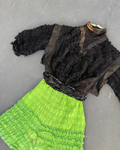 Late Victorian lace ruffle mourning bodice