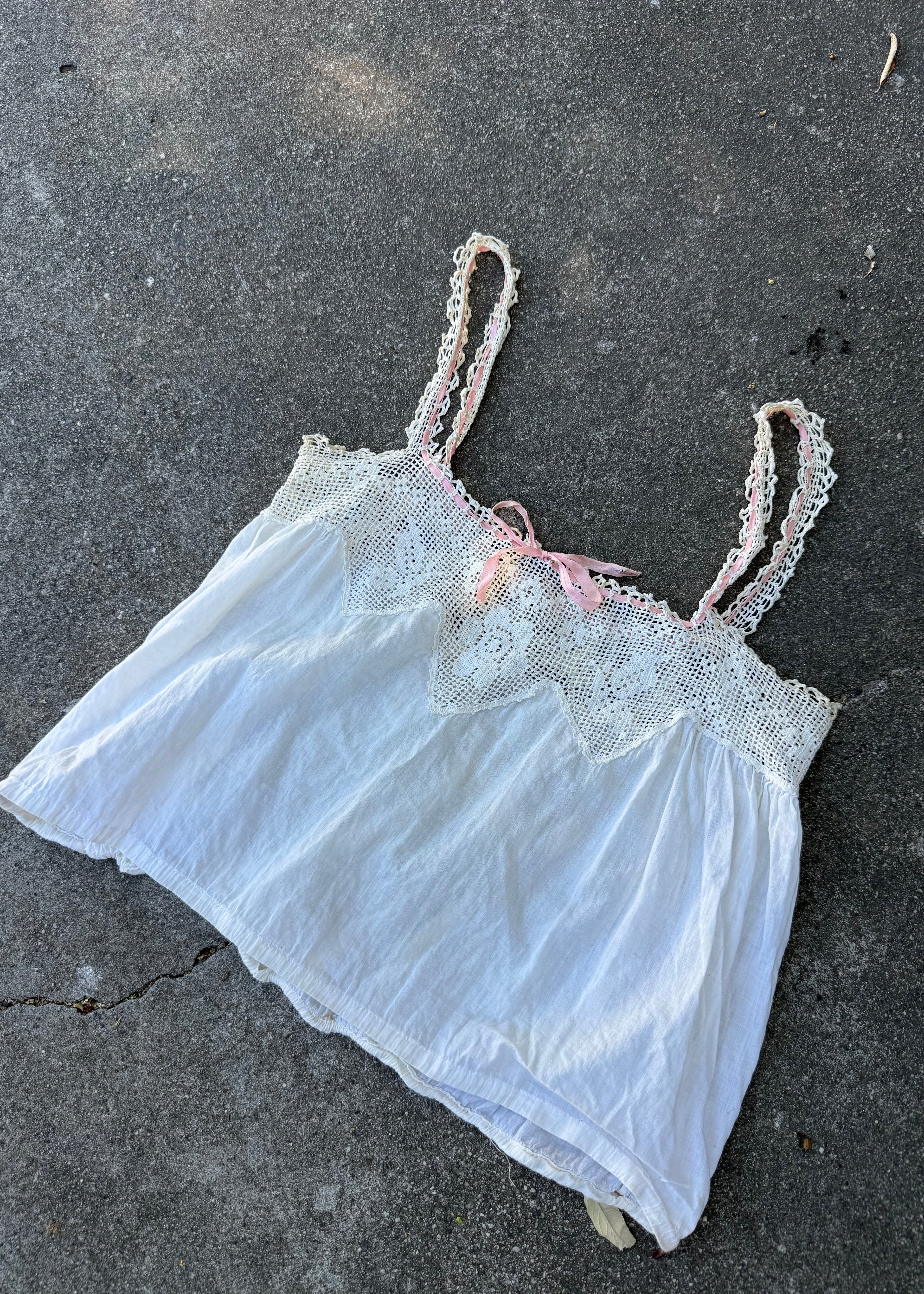 Edwardian camisole with floral and butterfly yoke