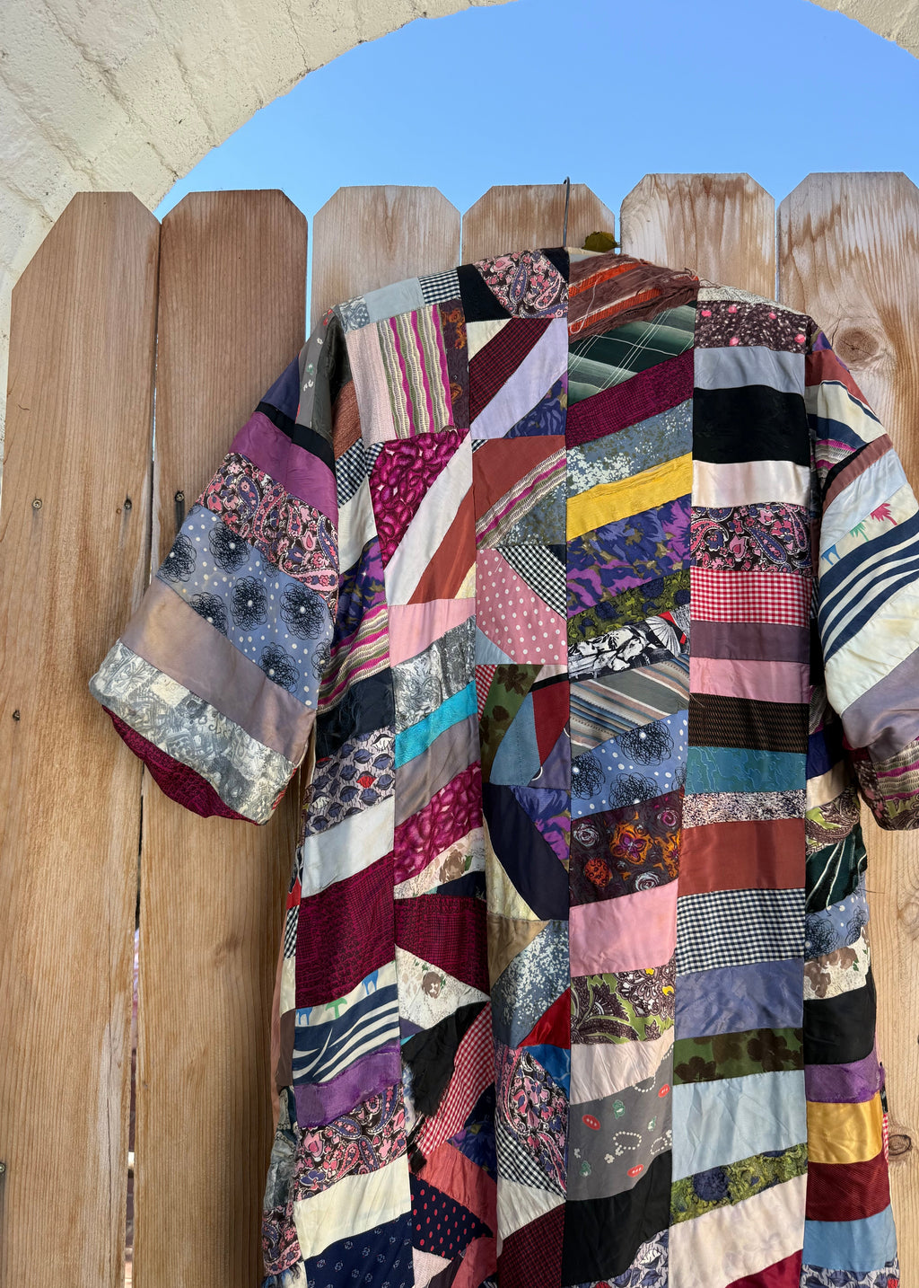 Crazy quilt robe