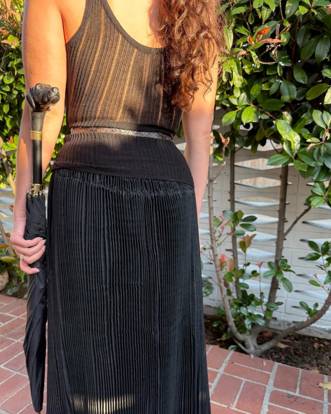 Antique Edwardian pleated walking skirt
