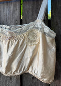 Antique silk camisole with lace butterflies