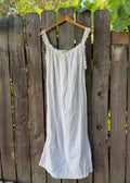 Antique cotton chemise with sawtooth lace