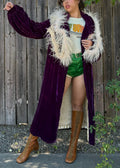 Antique velvet and ostrich feather coat