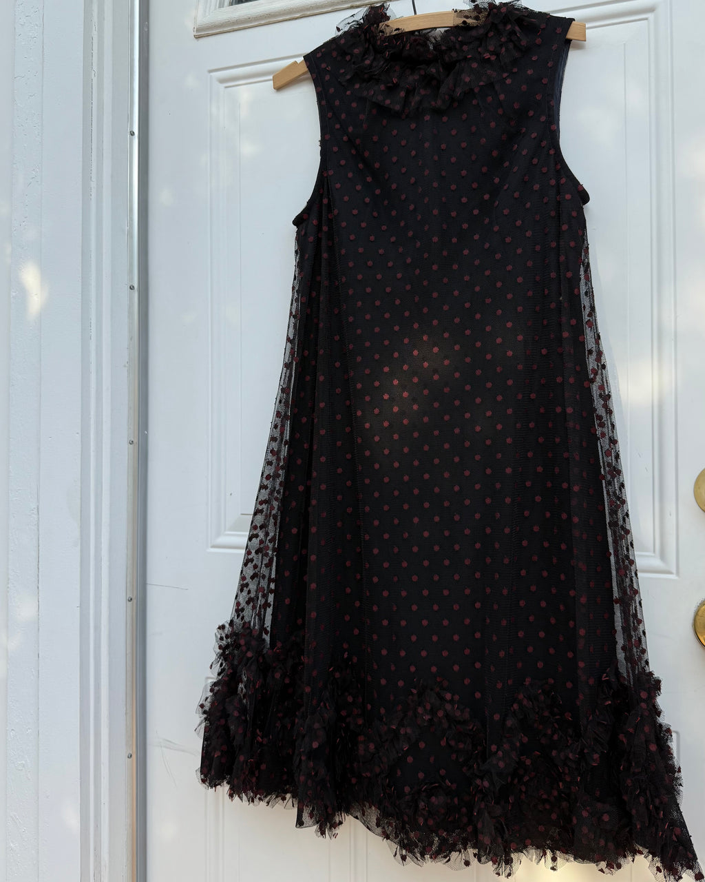 1960s Emma Domb tulle Swiss dot party dress