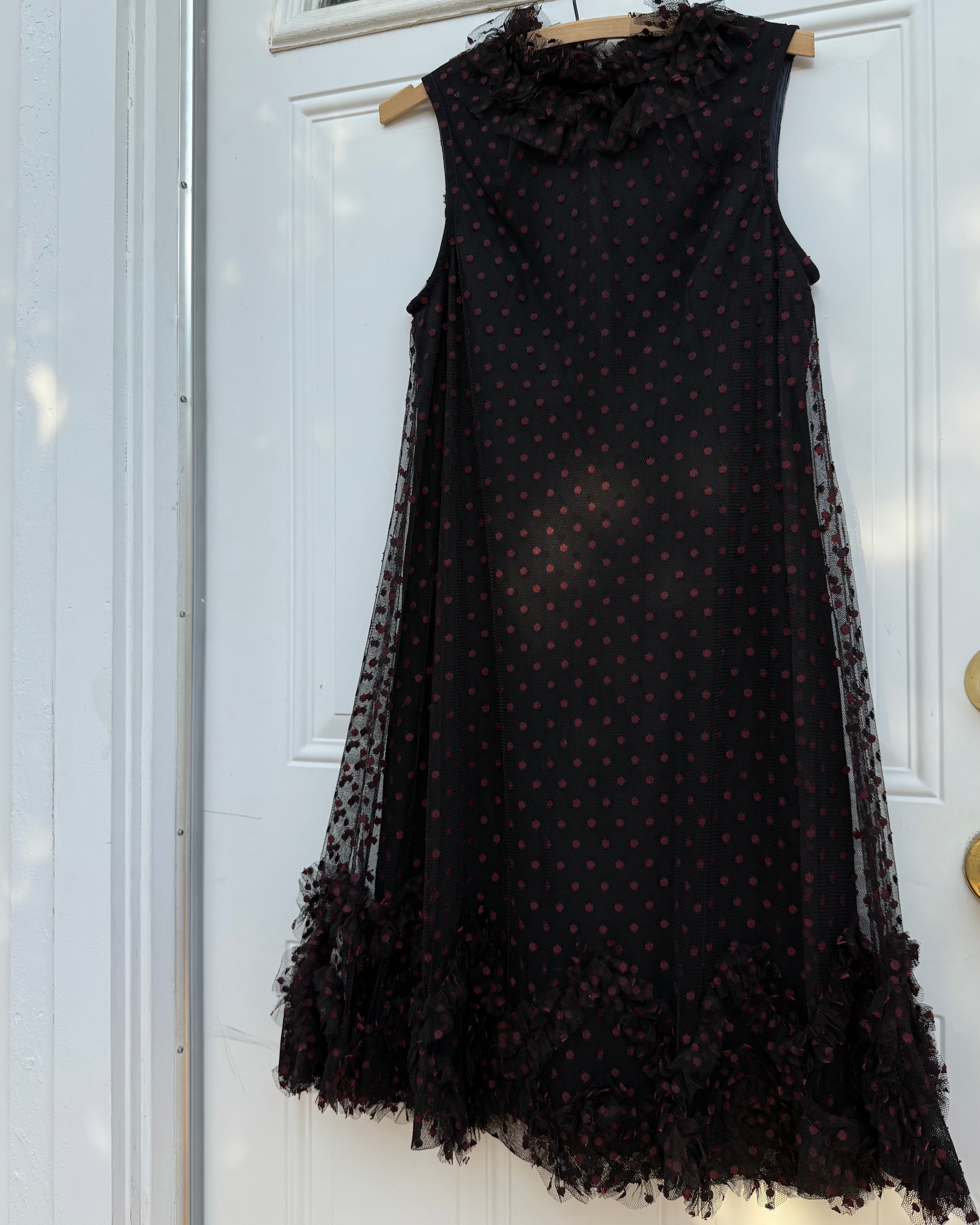 1960s Emma Domb tulle Swiss dot party dress