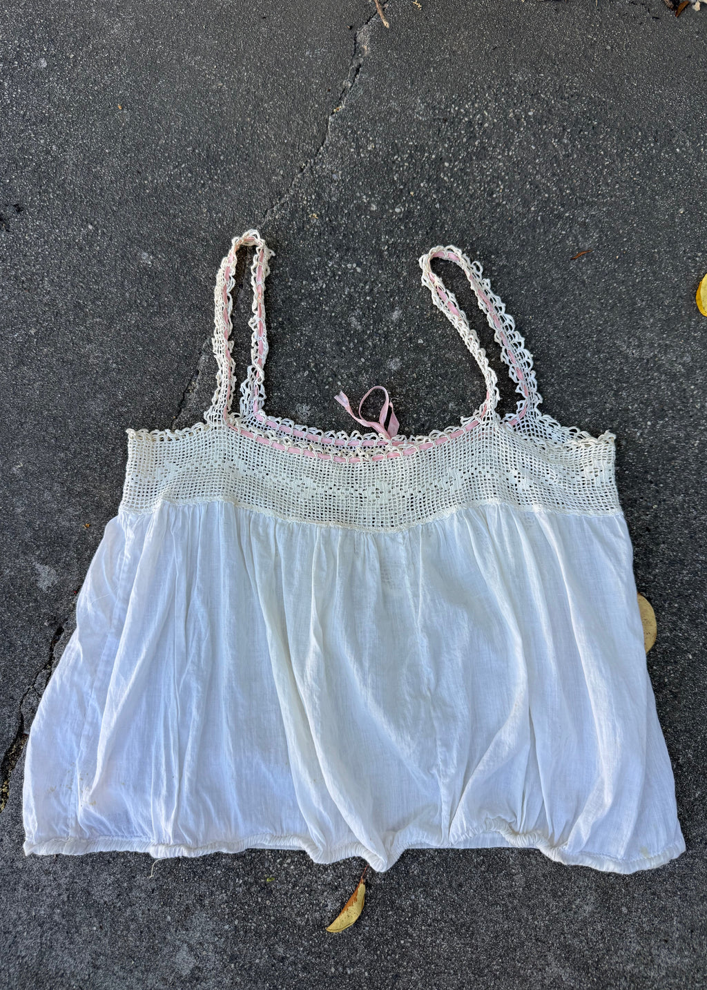 Edwardian camisole with floral and butterfly yoke