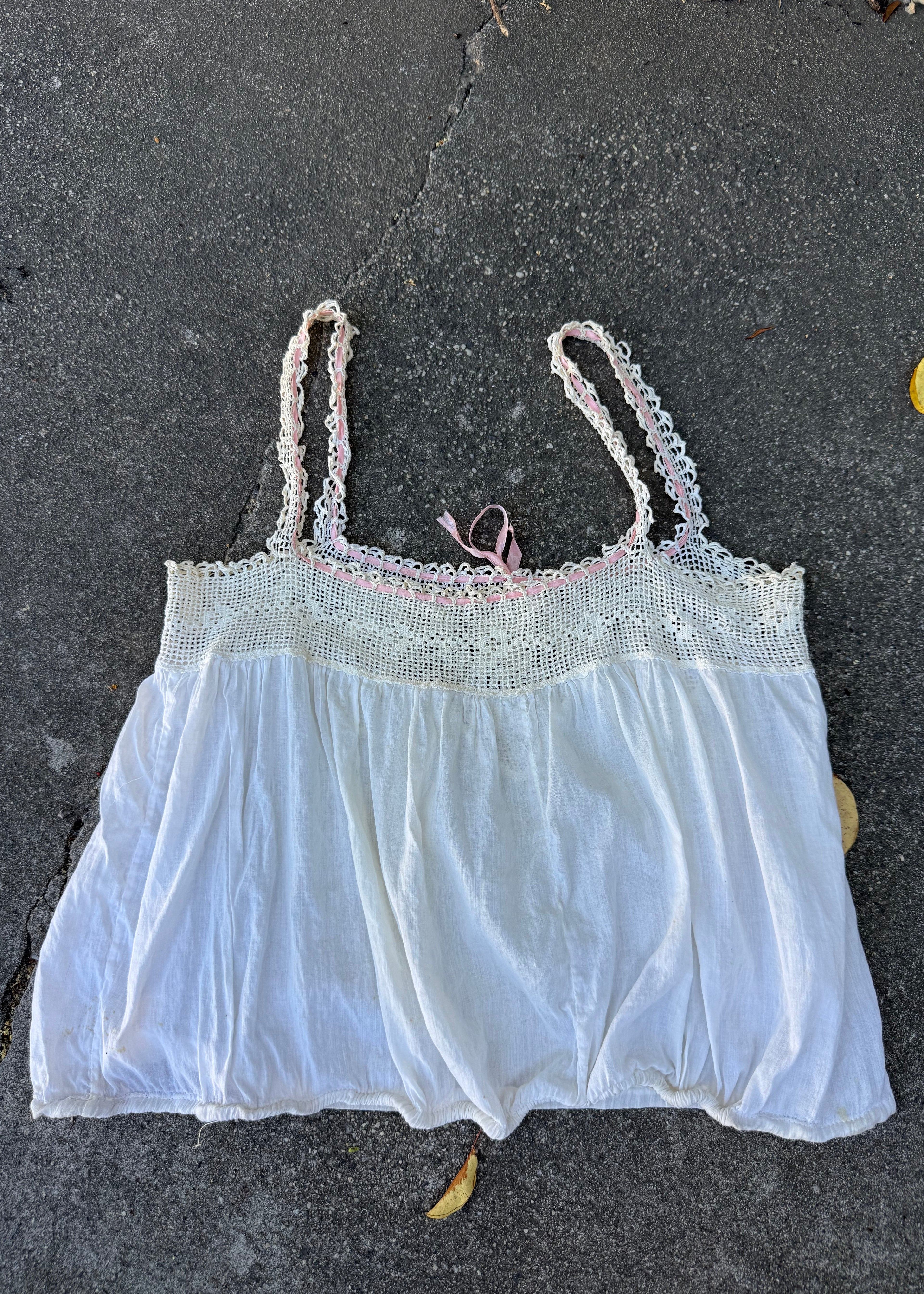 Edwardian camisole with floral and butterfly yoke