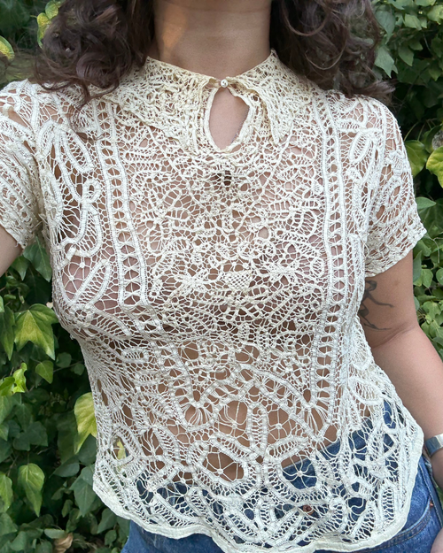 1920s I.Magnin tape lace blouse