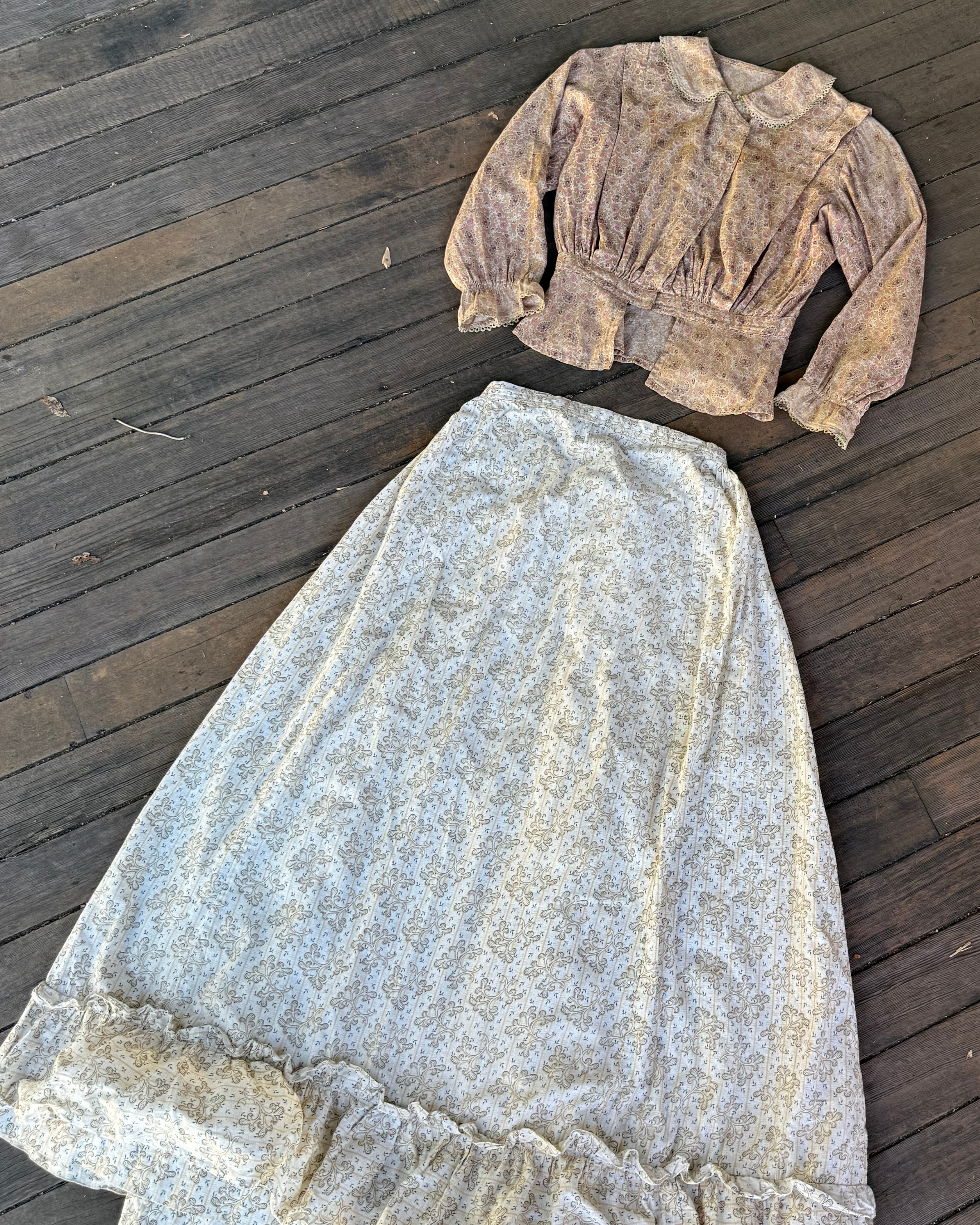 1910s calico paisley shirtwaist