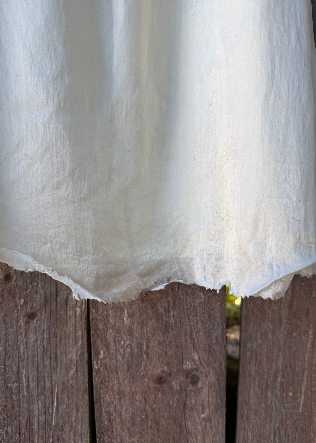 Antique cropped silk chemise with butterfly yoke