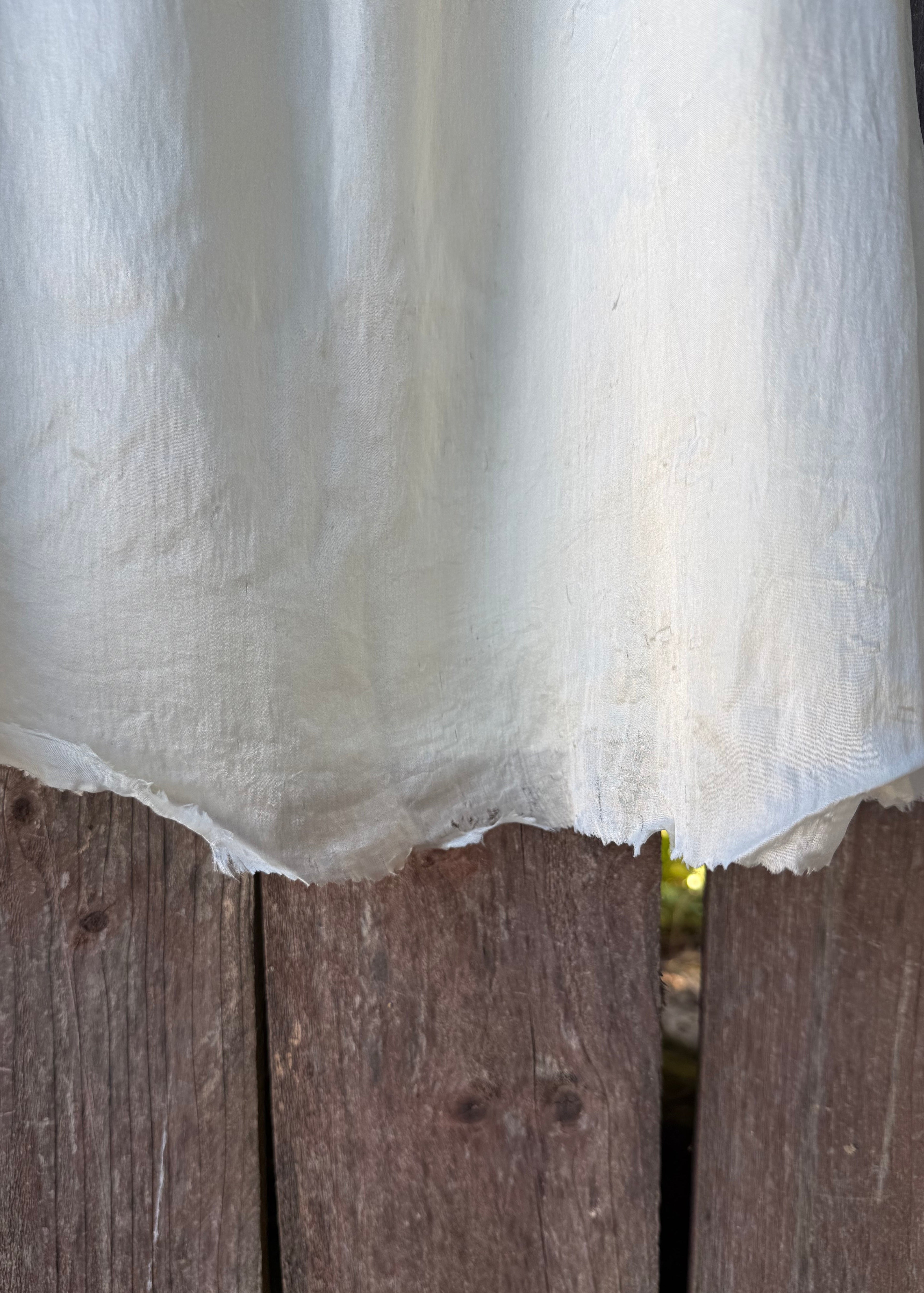 Antique cropped silk chemise with butterfly yoke