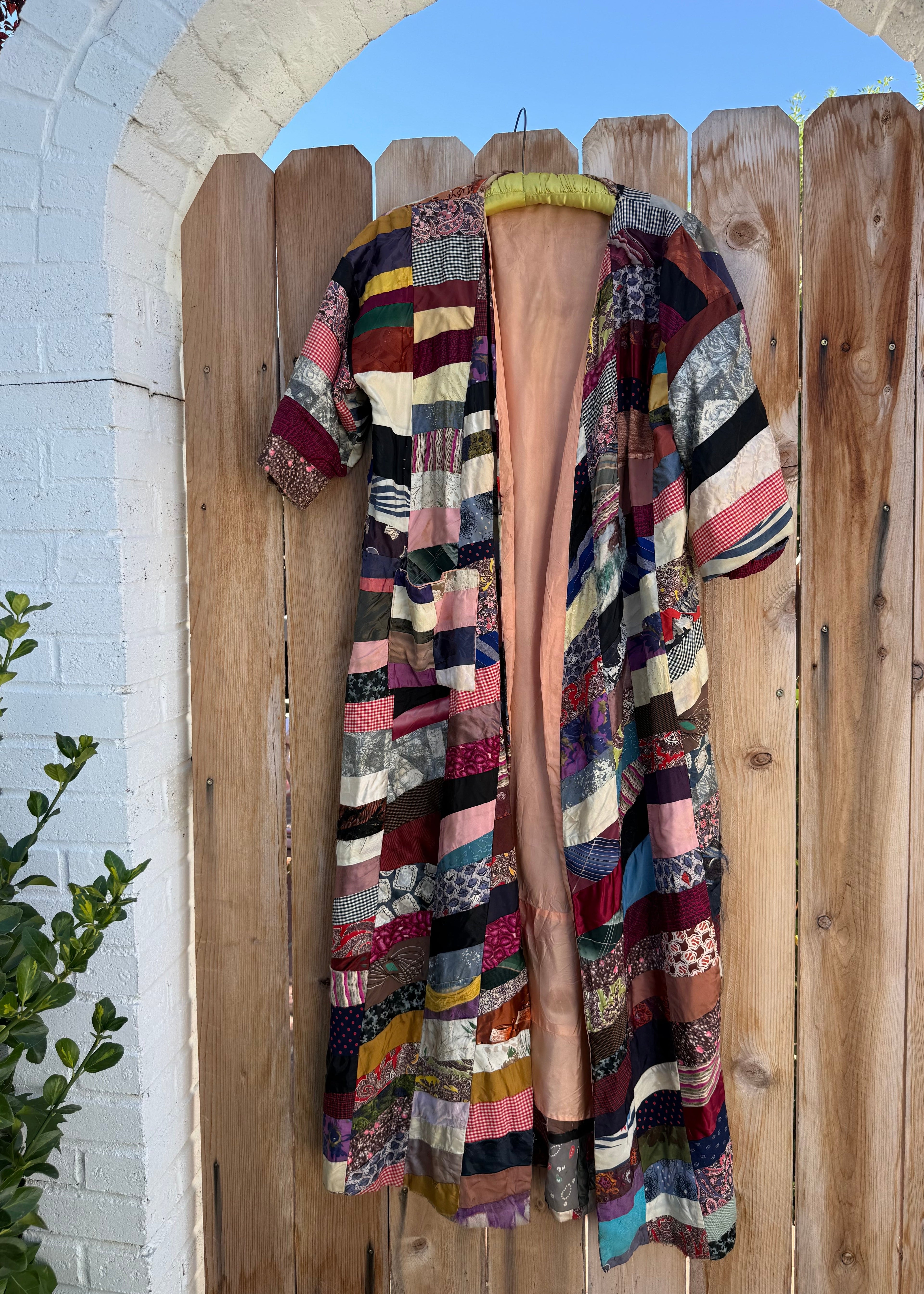 Crazy quilt robe