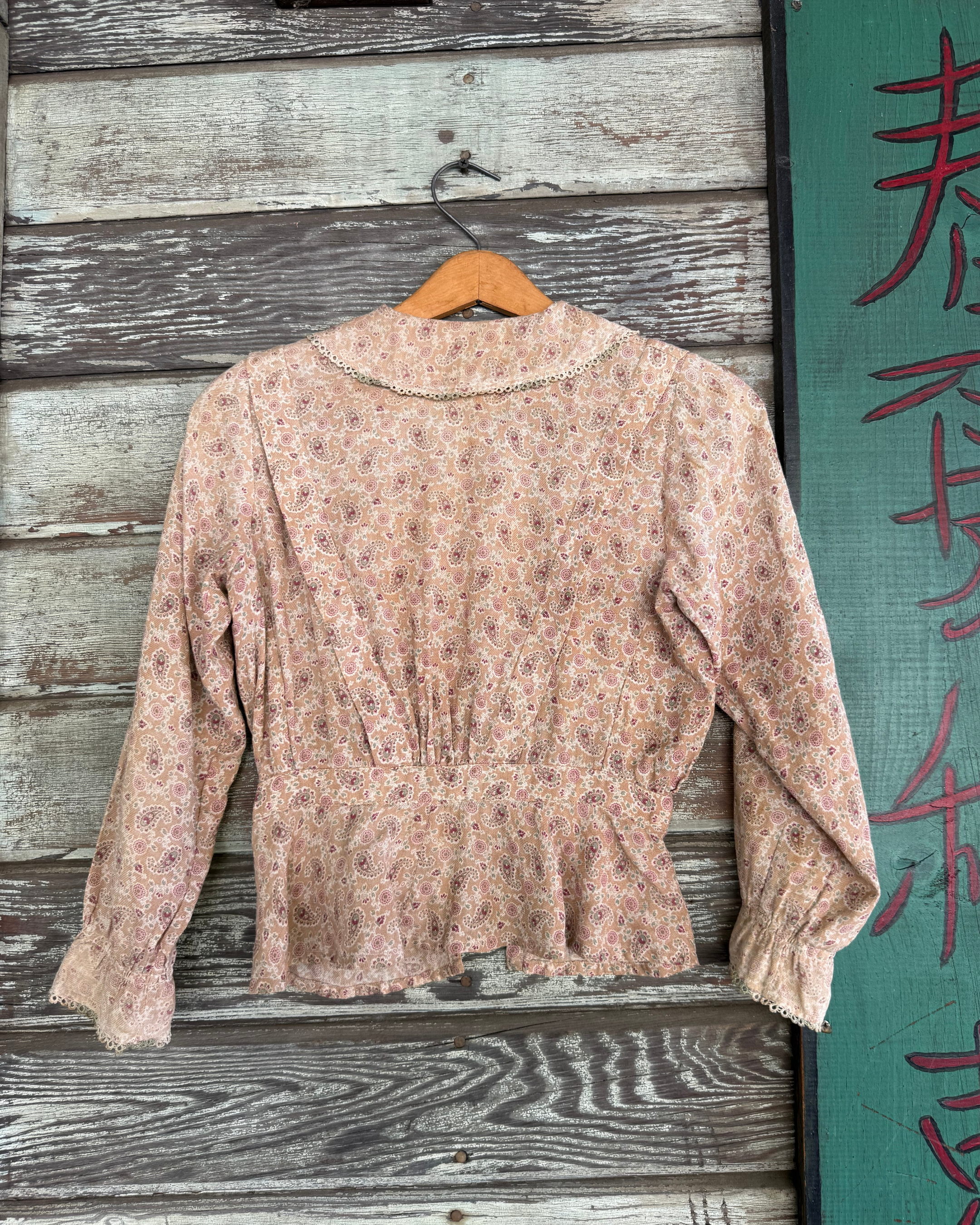 1910s calico paisley shirtwaist