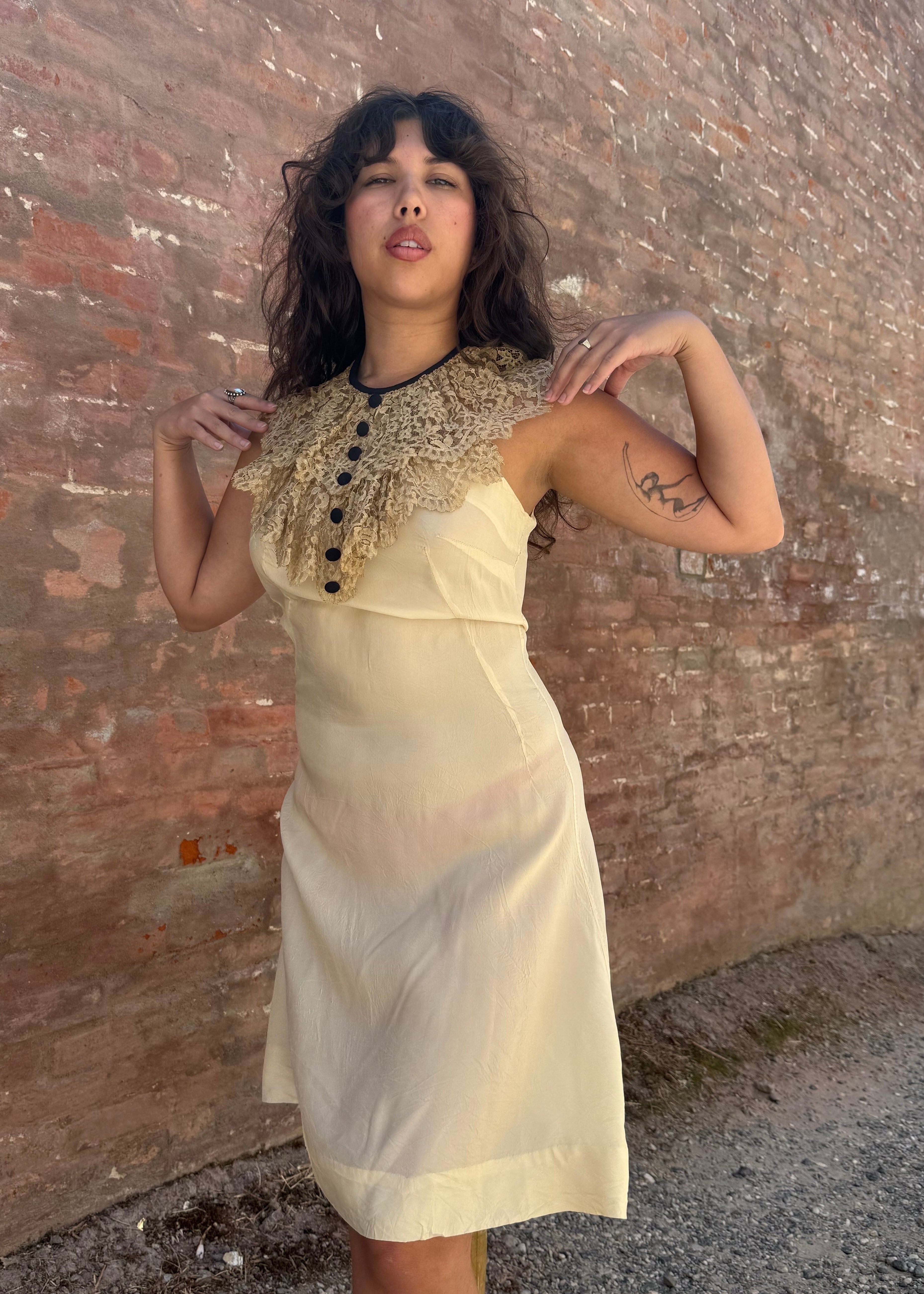 Antique lace bib