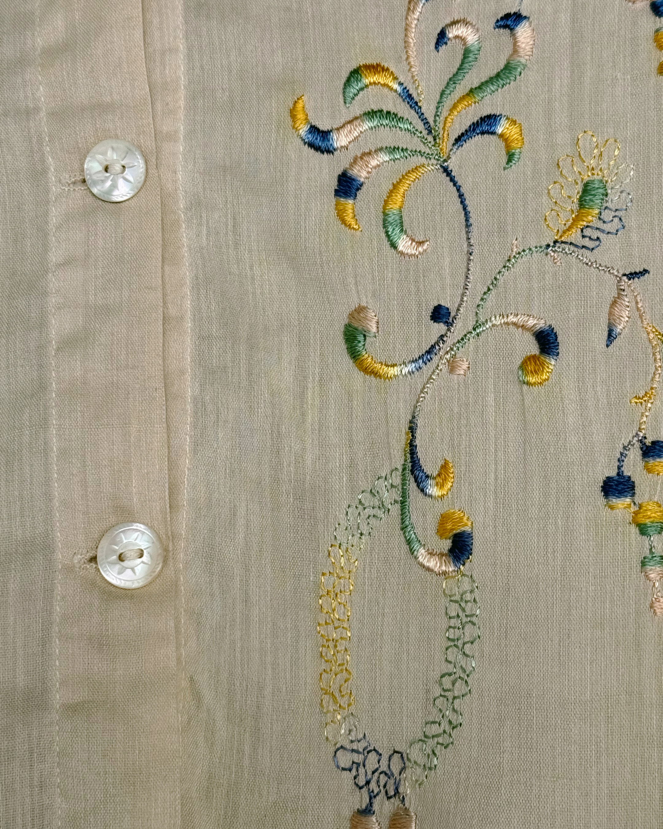 1920s silk embroidered sailor style blouse