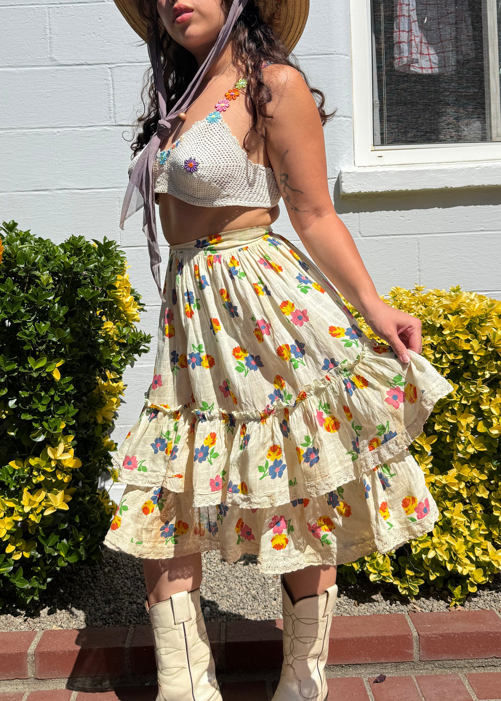 1940s/50s Mexican floral petticoat