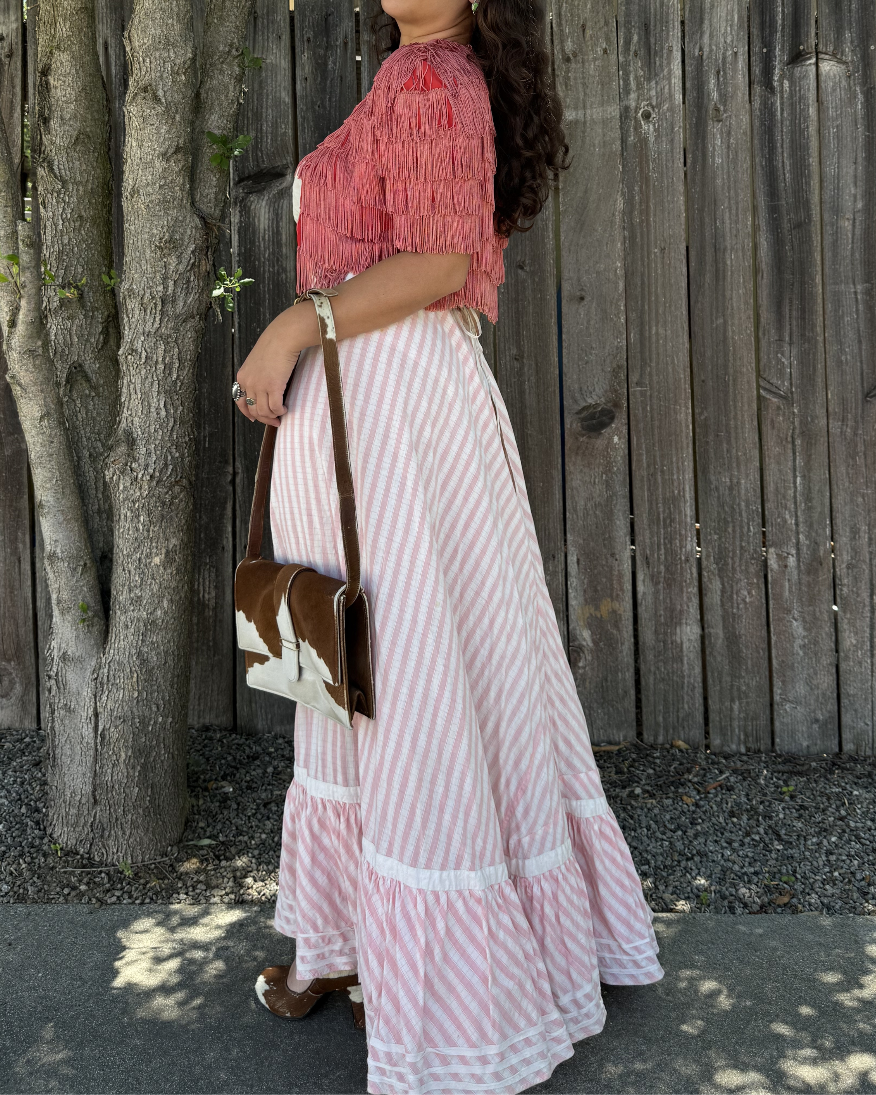 Antique pink striped petticoat