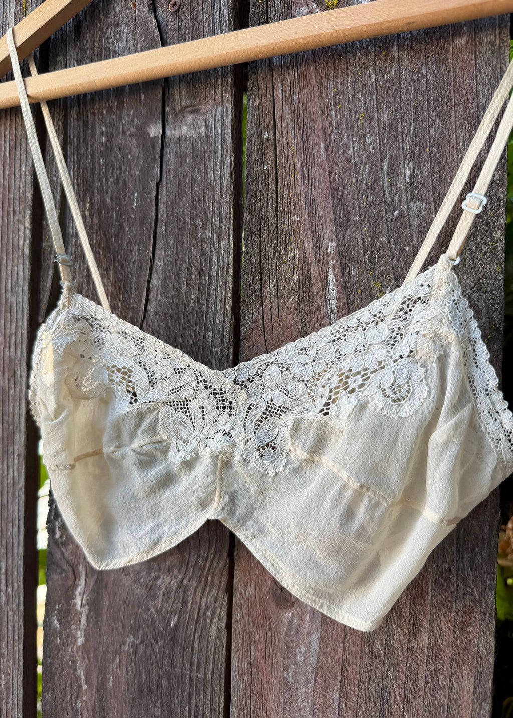 1920s silk and lace bra