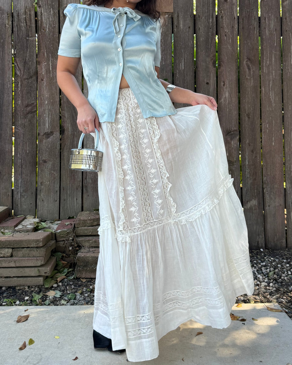 Edwardian voile tea skirt