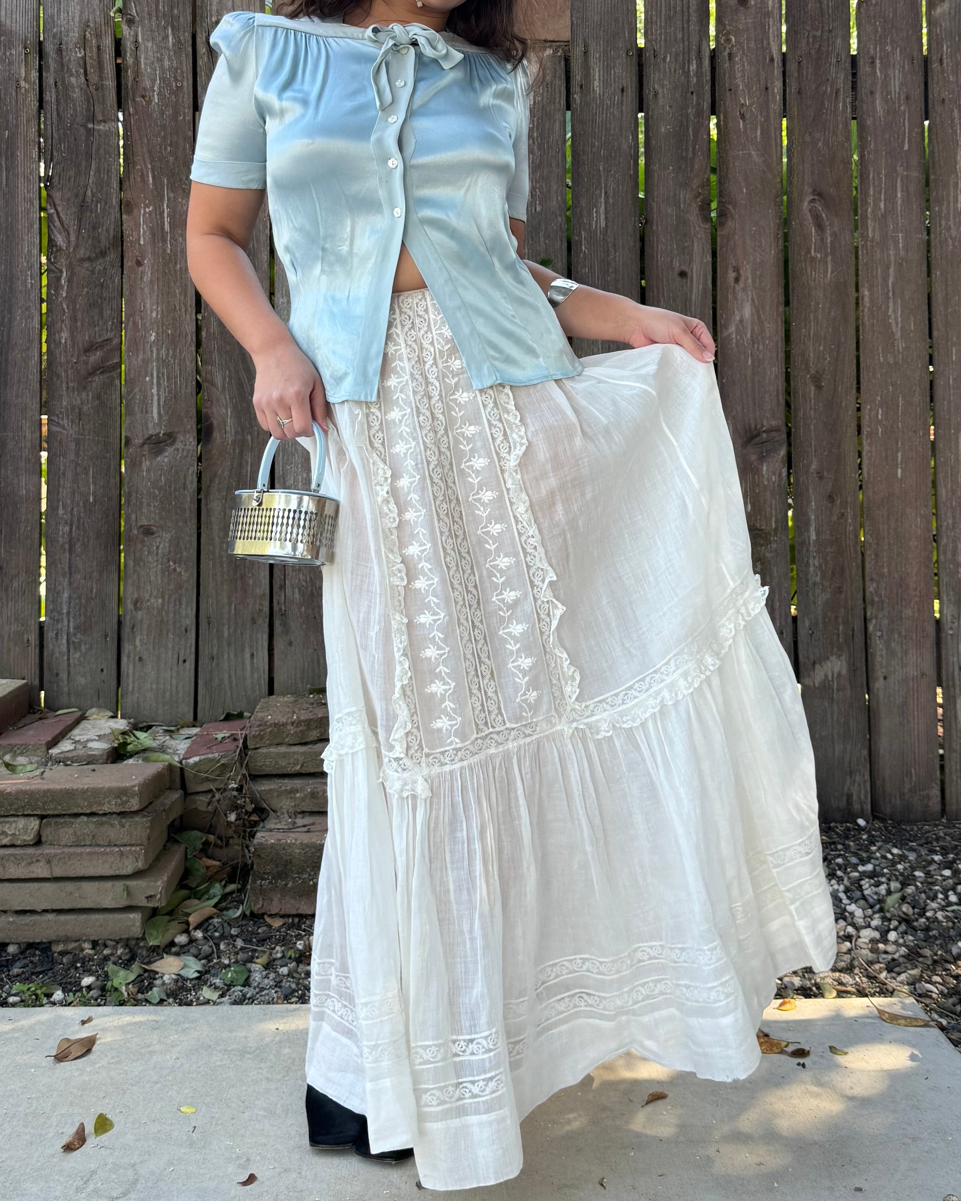 Edwardian voile tea skirt